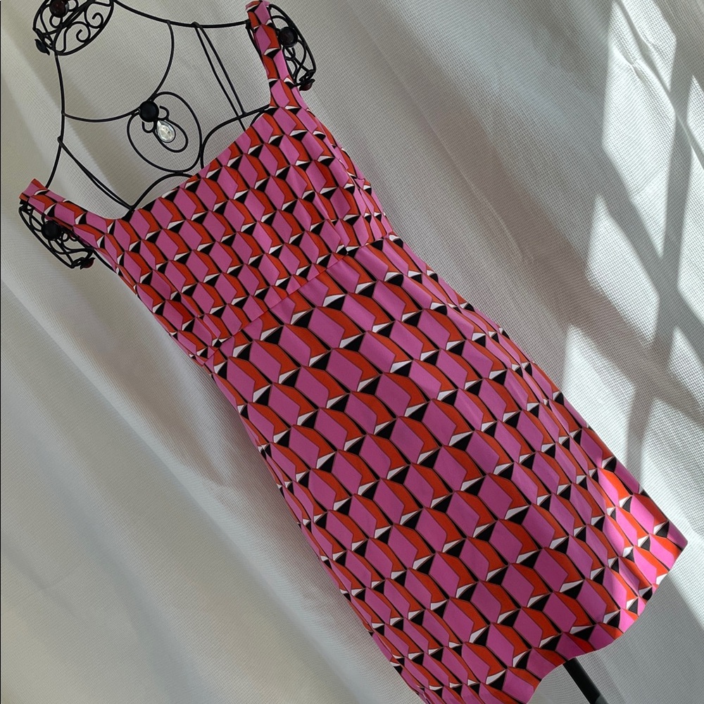 Diane Von Furstenberg for Target Pink and Black Geometric Dress